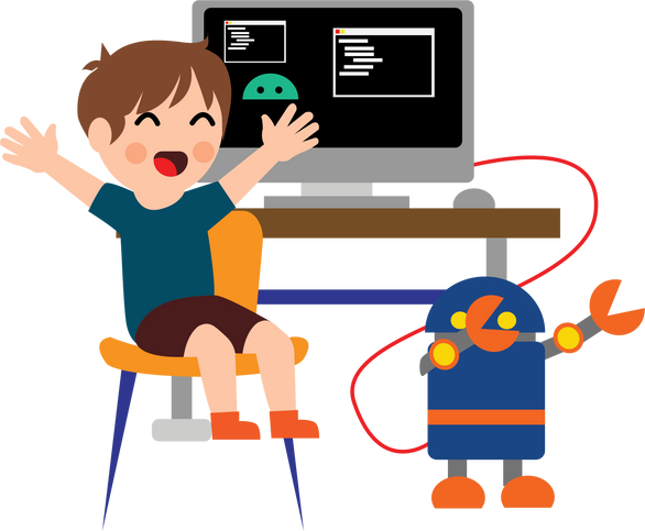 Kids learning Coding program